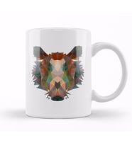 Geometric Animal Boar Kupa Bardak Porselen