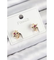 Pirinç Zirkon Taşlı Yıldız Model Gold Renk Çocuk Küpe - TJ-BKP11197