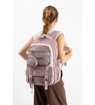 Ventis Unisex Okul Çantası Ortaokul Lise Cüzdanlı Sırt Çantası 43*30 Cm Su Geçirmez Kumaş Vnt5-E