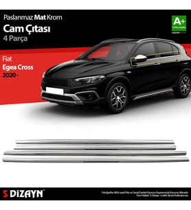 Fiat Egea Cross Krom Cam Çıtası 4 Prç. 2020 Üzeri (Mat Krom) A+ Kalite