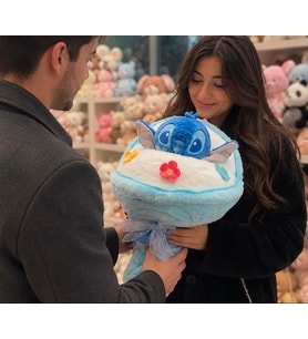 Stitch peluş buket sevgiliye hediye 40 cm fermuarlı