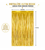 Gold Metalize Parti Perdesi 100x200 cm Kapı ve Arka Fon Perdesi