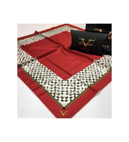 Ekose Desen Black Seri Twill Eşarp Eşarp Askısı ile Birlikte 90x90 cm Kırmızı-90