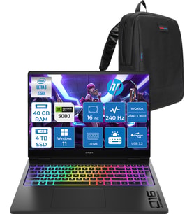 Hp Omen Max 16-AH0010NT Intel Core Ultra 9 275HX 40 GB Ddr5 4tb SSD 16 GB Nvıdıa RTX5080 16 Inç 2k Wqxga 240Hz 3ms IPS Windows 11 Home Siyah OB92QREAH03 + Zetta Çanta