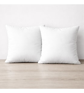 Faralya Life %100 Polyester Tela Kumaş 2’li Dekoratif Beyaz Renk Kırlent İçi Dolgu Yastığı 45*45cm