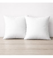 Faralya Life %100 Polyester Tela Kumaş 2’li Dekoratif Beyaz Renk Kırlent İçi Dolgu Yastığı 45*45cm
