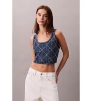 Calvin Klein Tamamı Baskılı CK Atlantic Kadın Mavi Bluz LV047D708G-YY2