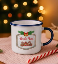 BK Gift Kişiye Özel İsimli Yılbaşı Tasarımlı Lacivert Emaye Kupa Bardak -7, Arkadaşa Hediye, Yeni Yıl Hediyesi