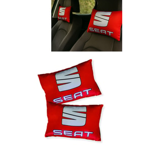 Seat Logolu Kırmızı Seyahat Boyun Yastığı 2’li  Dijital Baskılı Konforlu Araç Boyun Destek Yastığı