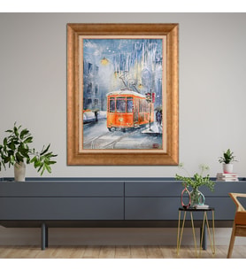 Altın Varaklı Paspartulu Çerçeveli  Tablo n5s938