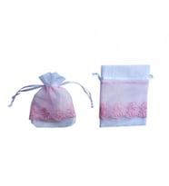 Kese organze üstü saten tüllü pembe 9x14  p20-