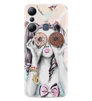 Infınix Hot 20i Kılıf Resimli Desenli Baskılı Silikon Donut Girl 1408