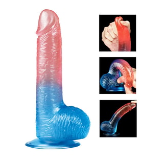 Love Toy Çift Renkli Ultra Yumuşak 19 Cm Jel Dildo
