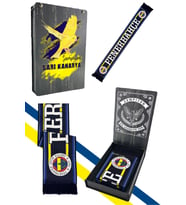 Fenerbahçe Lacivert Üç Renkli Unisex Dokuma Atkı Uv Kutu Hediyeli