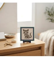 Modern Çizgilerle Kedi Dekoratif Obje, Yaşam Alanlarınız İçin Özgün ve Dengeli Bir Tasarım 10x10 cm