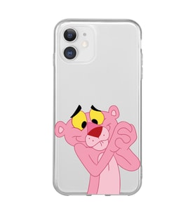 Iphone 11 Uyumlu Pembe Panter Tasarımlı Şeffaf Telefon Kılıfı