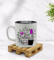 BK Gift Kişiye Özel Evin Süslüsü Tasarımlı İçi Siyah Renkli Kupa Bardak Model 3