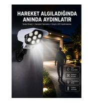 Mey İthalat® Solar Bahçe Lambası Uzaktan Kumandalı Kamera Görünümlü Hareket Sensörlü