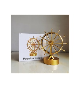 Altın Renk Dönme Dolap Dekoratif Aksesuar – USB & Pilli Masaüstü Süs (24x20 cm)
