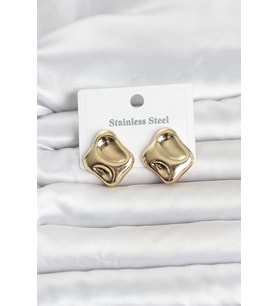 316L Çelik Gold Renk Plaka Model Kadın Küpe 5886 - HPSBYI5825-8476