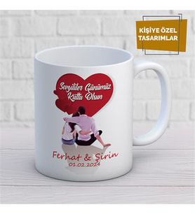 Kişiye Özel İsim Yazılabilir Sevgi Temalı Kupa Bardak