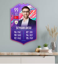 BK Gift Kişiye Özel Ahşap Tablo Futbolcu Kartı-2