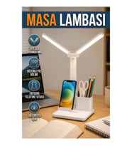 3’ü 1 Arada LED Masa Lambası Kalemlik ve Telefon Standlı Ayarlanabilir Çalışma Lambası
