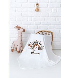 Pia Baby Premium %100 Pamuk Çift Kat Penye Bebek Battaniyesi 80x80 cm 5033-11 (Krem)