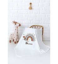 Pia Baby Premium %100 Pamuk Çift Kat Penye Bebek Battaniyesi 80x80 cm 5033-11 (Krem)