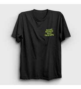Presmono Unisex Siyah Logo Make Money Not Friends T-Shirt 448220tt