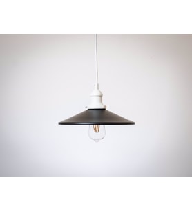 RİOLİGHT RETRO TEKLİ METAL SARKIT AVİZE ŞAPKA ÇAPI: 28CM (Siyah)