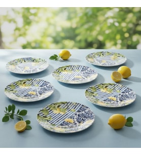 GÜRAL PORSELEN Camelia Lemon 6 Parça 20 cm Pasta Takımı 55742
