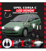Opel Corsa C 2000-2006 Uzun Far Uyumlu Şimşek Etkili Led Xenon Light Series H7