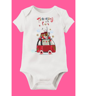 Unisex Bebek Beyaz Organik Baskılı Pamuklu Body