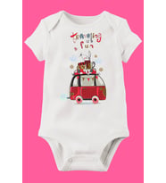 Unisex Bebek Beyaz Organik Baskılı Pamuklu Body
