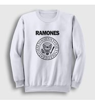 Presmono Unisex Siyah Logo Ramones Sweatshirt