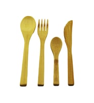 4PCS AHŞAP BAMBU MUTFAK SETİ 2 KAŞIK - ÇATAL - BIÇAK (5343)