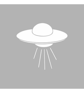Ufo Araba Sticker siyah 15x13 CM (Beyaz)