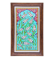 Armada Çini 20x40 Cm ED 154 Mavili Lalezar El dekoru Çini Pano