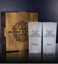 eJOYA Kişiye Özel Kutusunda 2'li Rakı Bardağı Hediye Seti 107235
