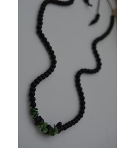 STONEAGE JEWELLERY Zümrüt ve Oniks Doğal Taşlı Metalsiz Kolye