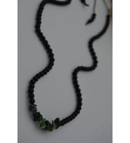 STONEAGE JEWELLERY Zümrüt ve Oniks Doğal Taşlı Metalsiz Kolye