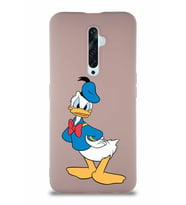 Oppo Reno 2Z Soft Premier Kapak Donald Duck-D Tasarımlı Silikon Kılıf - Pudra (Şeffaf)