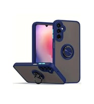 Durukar® Samsung Galaxy S24 Kılıf Montreal Yüzüklü Silikon Kapak - Lacivert