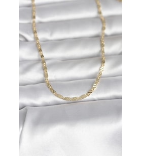 CM 14K Gold Renk Çizgi Lazer Model 60 cm Kadın Kolye 5886 - LOHO6142-3981