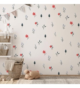 Çayır Çiçek Renkli Çiçek Duvar Dekorasyonu, Boho Tarzı Duvar Çıkartmaları (Karışık)