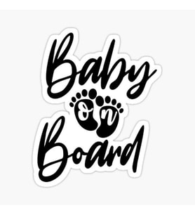 Arabada Bebek Var Sticker oto Yapıştırma Etiket 18cm MD19