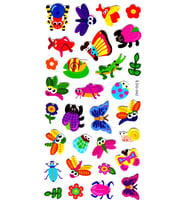 Sticker Kabartmalı Stiker Defter, Planlayıcı Etiket (Ldg042)-17x9 cm- Renkli Böcekler