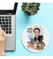 Kişiye Özel Para Sever Erkek Karikatürlü Mousepad