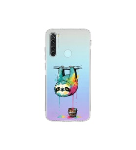Redmi Note 8 ile Uyumlu Splash Tembel Hayvan Tasarımlı Şeffaf Silikon Kılıf